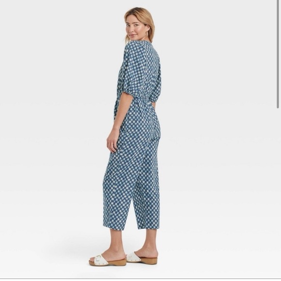 Universal Thread Blue Patterned Jumpsuit - Picture 2 of 6